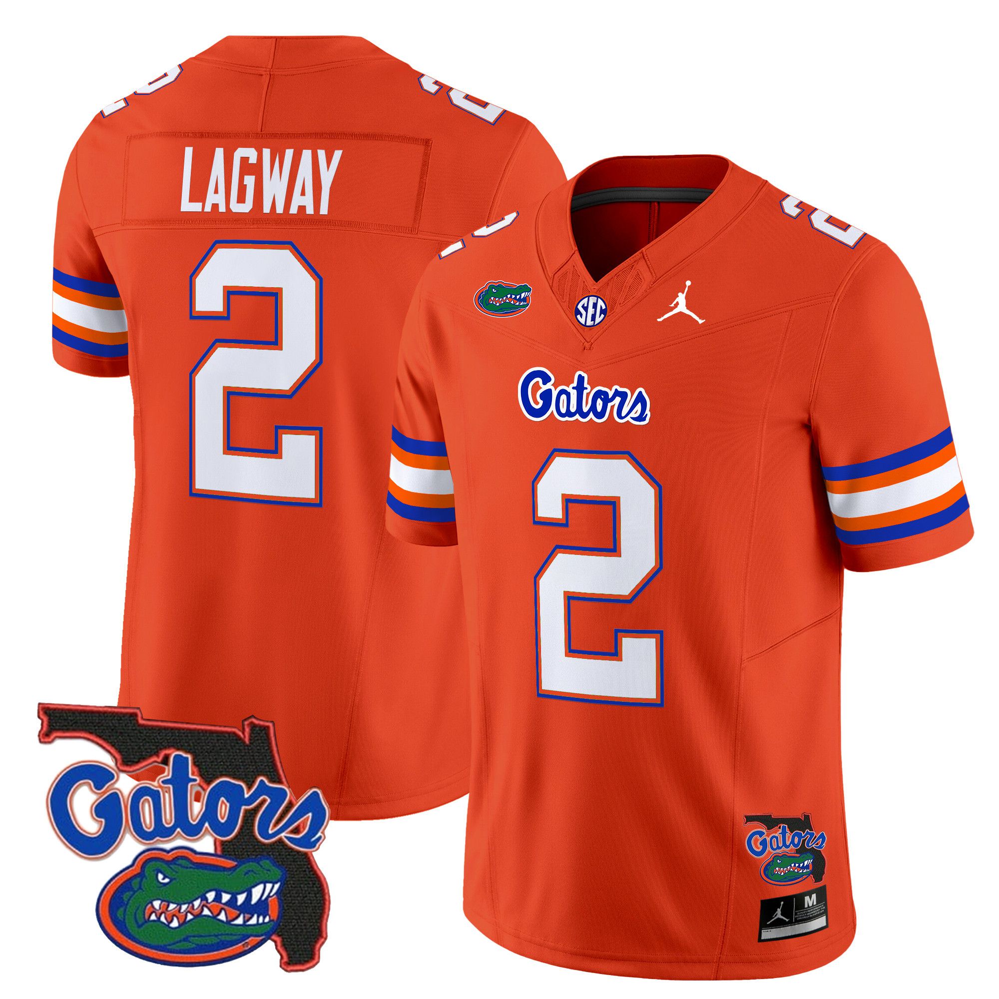 Men Florida Gators #2 Lagway Orange 2024 Florida Patch Vapor Limited NCAA Jersey->ncaa teams->NCAA Jersey